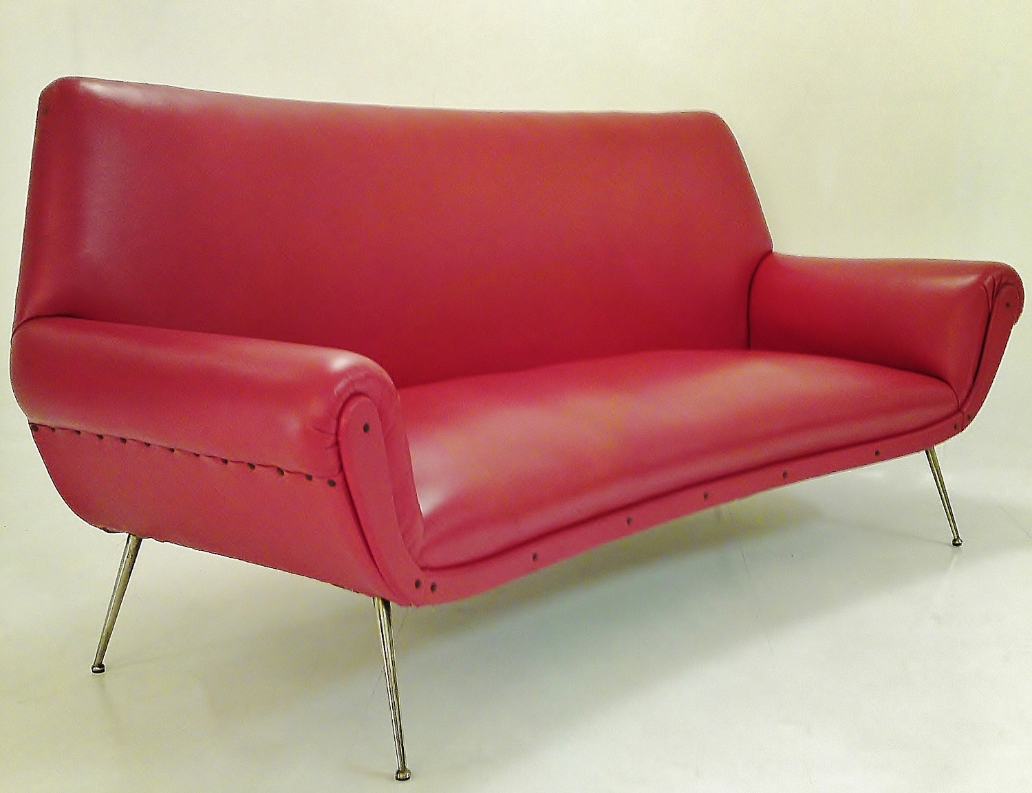 Vintage Saporiti style sculptural three seater sofa, 1950`s, Italian in